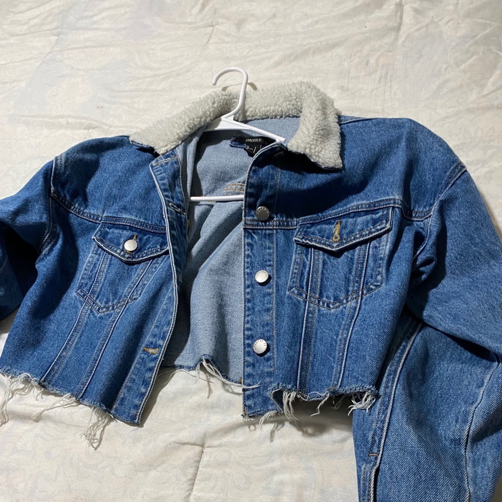 distressed cropped Jean jacket